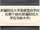 新疆财经大学是哪里的学校，在哪个城市(新疆财经大学在乌鲁木齐)
