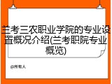 兰考三农职业学院的专业设置概况介绍(兰考职院专业概览)