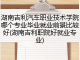 湖南吉利汽车职业技术学院哪个专业毕业就业前景比较好(湖南吉利职院好就业专业)