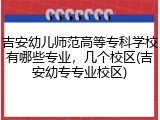 吉安幼儿师范高等专科学校有哪些专业，几个校区(吉安幼专专业校区)