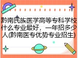 黔南民族医学高等专科学校什么专业最好，一年招多少人(黔南医专优势专业招生)