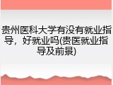 贵州医科大学有没有就业指导，好就业吗(贵医就业指导及前景)