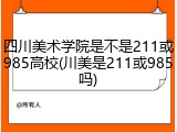 四川美术学院是不是211或985高校(川美是211或985吗)
