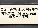 云南三鑫职业技术学院是否有双学位，为什么(云南三鑫双学位原因)