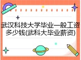 武汉科技大学毕业一般工资多少钱(武科大毕业薪资)
