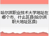 哈尔滨职业技术大学地址在哪个市，什么区县(哈尔滨职大地址区县)