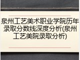 泉州工艺美术职业学院历年录取分数线深度分析(泉州工艺美院录取分析)