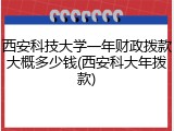 西安科技大学一年财政拨款大概多少钱(西安科大年拨款)