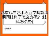 北京戏曲艺术职业学院就读期间挂科了怎么办呢？(挂科怎么办)