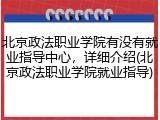 北京政法职业学院有没有就业指导中心，详细介绍(北京政法职业学院就业指导)