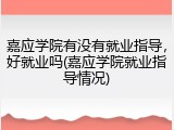 嘉应学院有没有就业指导，好就业吗(嘉应学院就业指导情况)
