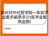重庆对外经贸学院一年奖学金最多能拿多少(奖学金最高金额)