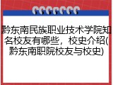 黔东南民族职业技术学院知名校友有哪些，校史介绍(黔东南职院校友与校史)