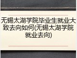 无锡太湖学院毕业生就业大致去向如何(无锡太湖学院就业去向)
