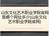 山东文化艺术职业学院官网是哪个网址多少(山东文化艺术职业学院官网)