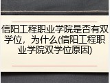 信阳工程职业学院是否有双学位，为什么(信阳工程职业学院双学位原因)