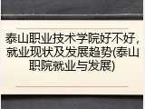 泰山职业技术学院好不好，就业现状及发展趋势(泰山职院就业与发展)