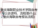 重庆海联职业技术学院自考可以去读吗，流程是什么(重庆海联自考报名流程)