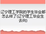 辽宁理工学院的学生毕业都怎么样了(辽宁理工毕业生去向)