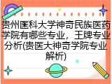 贵州医科大学神奇民族医药学院有哪些专业，王牌专业分析(贵医大神奇学院专业解析)