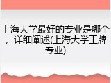 上海大学最好的专业是哪个，详细阐述(上海大学王牌专业)