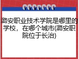 潞安职业技术学院是哪里的学校，在哪个城市(潞安职院位于长治)