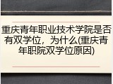 重庆青年职业技术学院是否有双学位，为什么(重庆青年职院双学位原因)