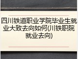 四川铁道职业学院毕业生就业大致去向如何(川铁职院就业去向)