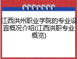 江西洪州职业学院的专业设置概况介绍(江西洪职专业概览)