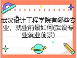 武汉设计工程学院有哪些专业，就业前景如何(武设专业就业前景)