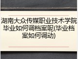 湖南大众传媒职业技术学院毕业如何调档案呢(毕业档案如何调动)