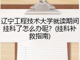 辽宁工程技术大学就读期间挂科了怎么办呢？(挂科补救指南)