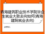 青海建筑职业技术学院毕业生就业大致去向如何(青海建院就业去向)