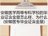 安徽医学高等专科学校的毕业证含金量怎么样，为什么(安徽医专毕业证含金量)