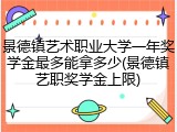 景德镇艺术职业大学一年奖学金最多能拿多少(景德镇艺职奖学金上限)
