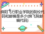 绵阳飞行职业学院的院校代码和邮编是多少(绵飞院邮编代码)