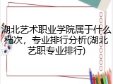 湖北艺术职业学院属于什么档次，专业排行分析(湖北艺职专业排行)