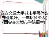 西安交通大学城市学院什么专业最好，一年招多少人(西安交大城市学院招生)