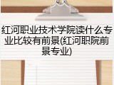 红河职业技术学院读什么专业比较有前景(红河职院前景专业)