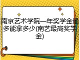 南京艺术学院一年奖学金最多能拿多少(南艺最高奖学金)