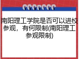 南阳理工学院是否可以进校参观，有何限制(南阳理工参观限制)