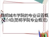 昆明城市学院的专业设置概况介绍(昆明学院专业概览)