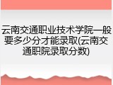 云南交通职业技术学院一般要多少分才能录取(云南交通职院录取分数)