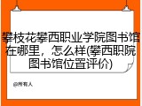 攀枝花攀西职业学院图书馆在哪里，怎么样(攀西职院图书馆位置评价)