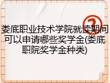 娄底职业技术学院就读期间可以申请哪些奖学金(娄底职院奖学金种类)