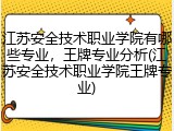 江苏安全技术职业学院有哪些专业，王牌专业分析(江苏安全技术职业学院王牌专业)