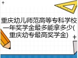 重庆幼儿师范高等专科学校一年奖学金最多能拿多少(重庆幼专最高奖学金)