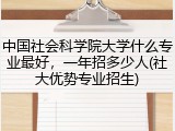 中国社会科学院大学什么专业最好，一年招多少人(社大优势专业招生)