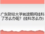 广东财经大学就读期间挂科了怎么办呢？(挂科怎么办)