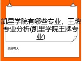 凯里学院有哪些专业，王牌专业分析(凯里学院王牌专业)